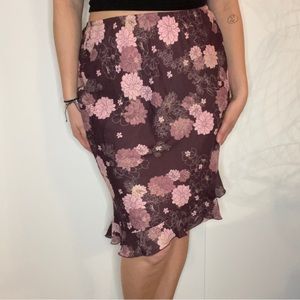 Floral purple midi skirt